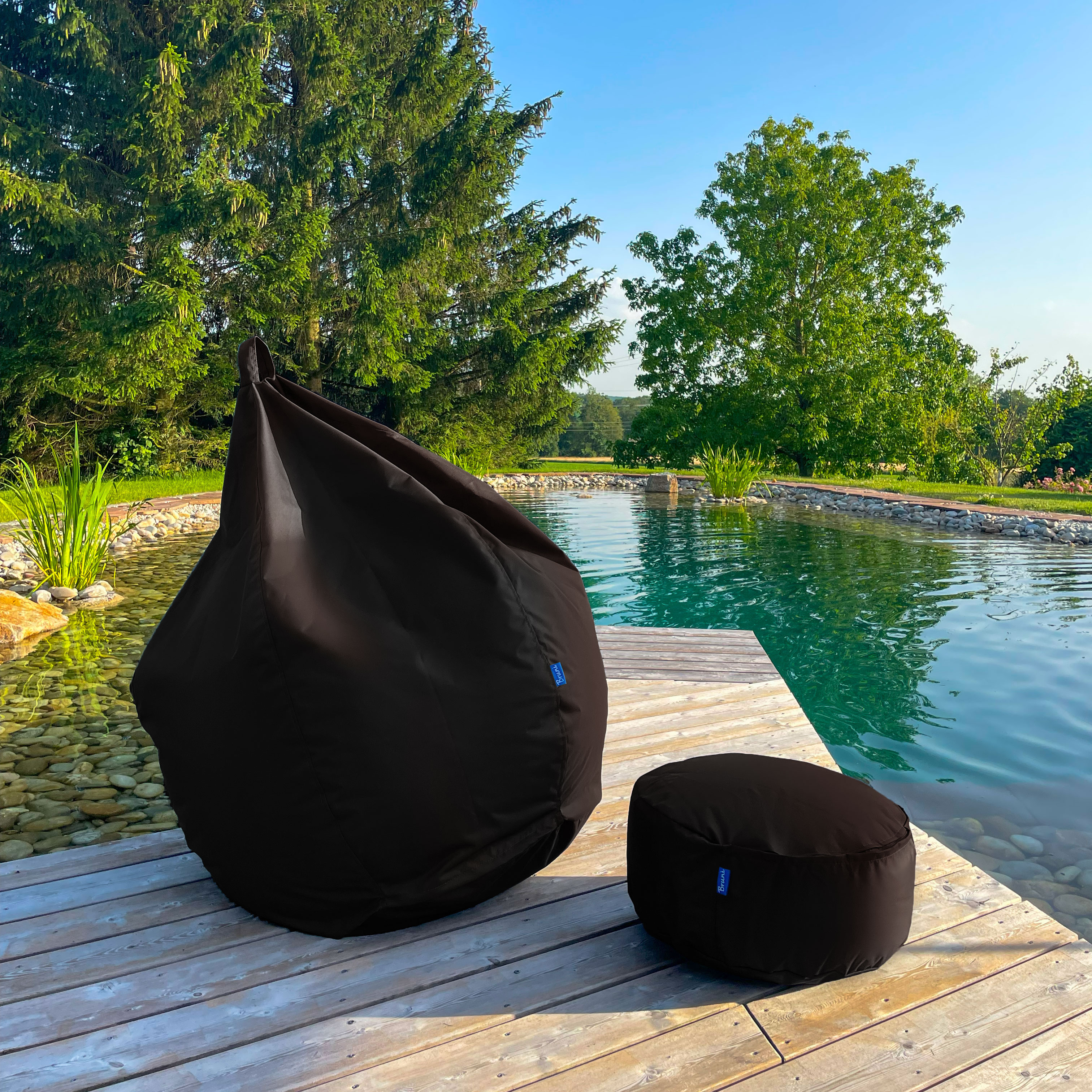 Bruni Classico L + Pouf M schwarz